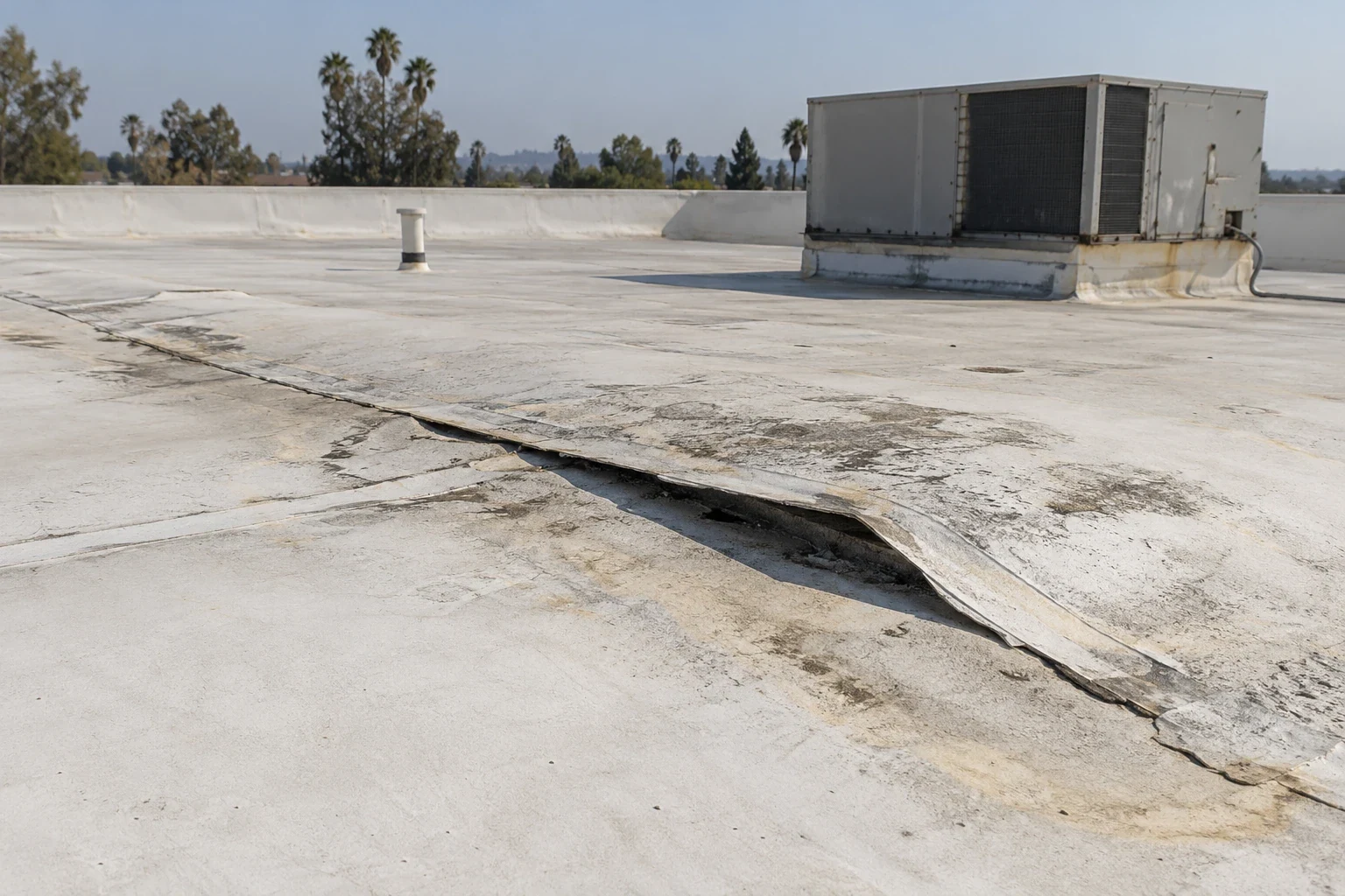 Commercial Roof Seam Failure Repair in Orange, CA